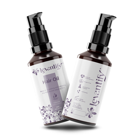 Strengthen, grow, and add shine with Levantify’s natural hair oil. A nutrient-rich formula to reduce hair fall, repair damage, and boost volume. Made in Lebanon.