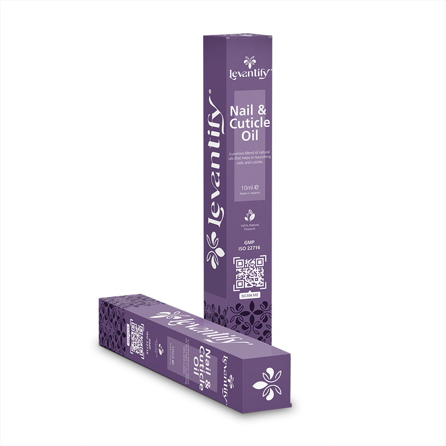 Strengthen and nourish your nails with Levantify’s Nail & Cuticle Oil. Promotes healthy nails, soft cuticles, and prevents cracking. Made with natural ingredients.